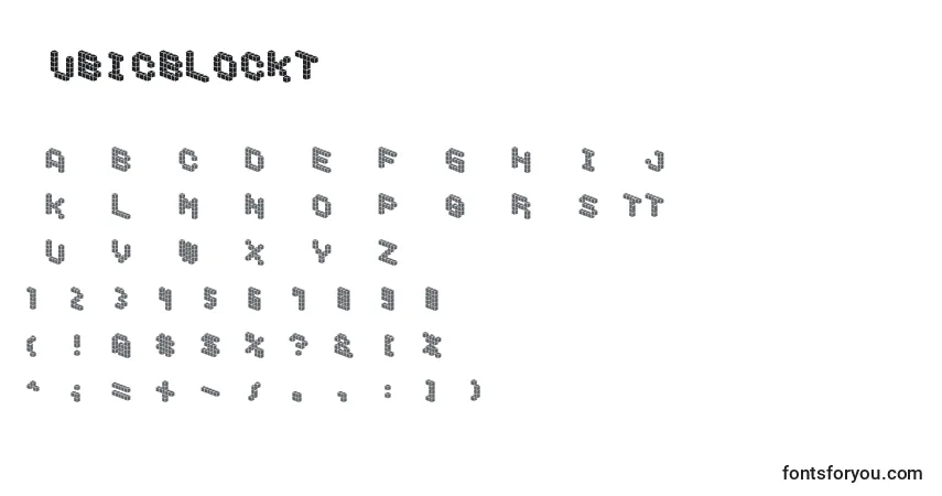 Schriftart CubicblockT – Alphabet, Zahlen, spezielle Symbole