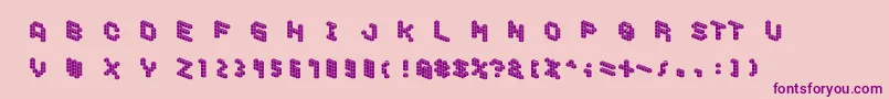 CubicblockT Font – Purple Fonts on Pink Background