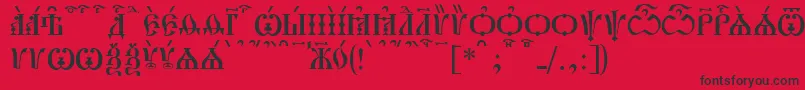 PochaevskCapsKucs Font – Black Fonts on Red Background