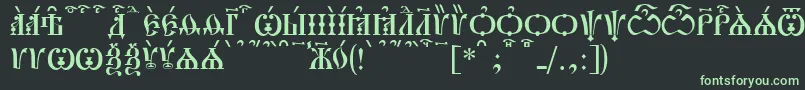 PochaevskCapsKucs Font – Green Fonts on Black Background