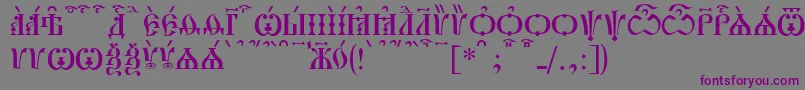 PochaevskCapsKucs Font – Purple Fonts on Gray Background