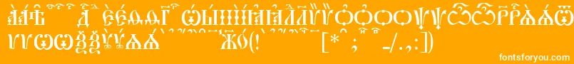 PochaevskCapsKucs Font – White Fonts on Orange Background