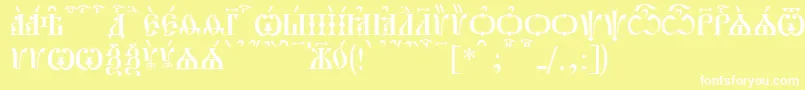 PochaevskCapsKucs Font – White Fonts on Yellow Background
