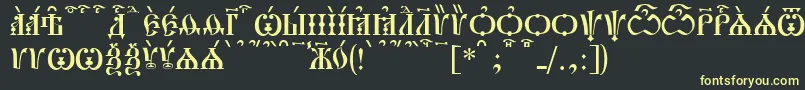PochaevskCapsKucs Font – Yellow Fonts on Black Background