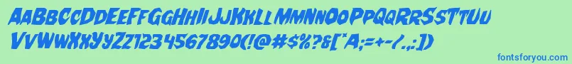 Więcej informacji o czcionce Nightchildeital Czcionka Nightchildeital – niebieskie czcionki na zielonym tle