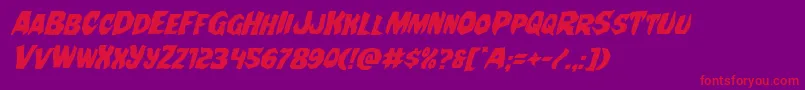 Nightchildeital Font – Red Fonts on Purple Background