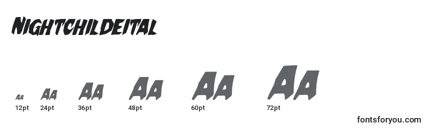 Nightchildeital Font Sizes