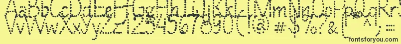 Подробнее о шрифте ManyALittleMakesAMickleMixVersion Шрифт ManyALittleMakesAMickleMixVersion – чёрные шрифты на жёлтом фоне
