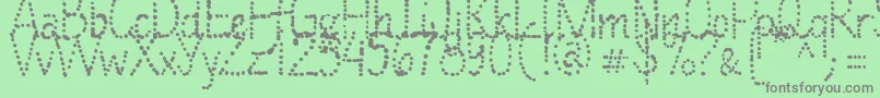 ManyALittleMakesAMickleMixVersion Font – Gray Fonts on Green Background