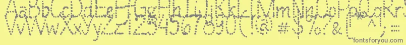 ManyALittleMakesAMickleMixVersion Font – Gray Fonts on Yellow Background