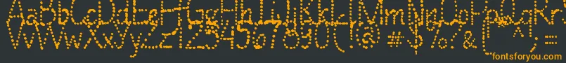 Weitere Informationen zur ManyALittleMakesAMickleMixVersion-Schriftart ManyALittleMakesAMickleMixVersion-Schriftart – Orangefarbene Schriften auf schwarzem Hintergrund