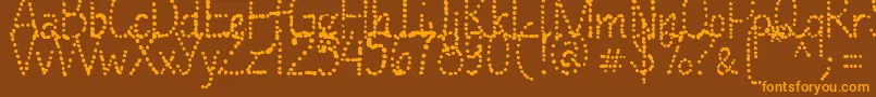 ManyALittleMakesAMickleMixVersion Font – Orange Fonts on Brown Background