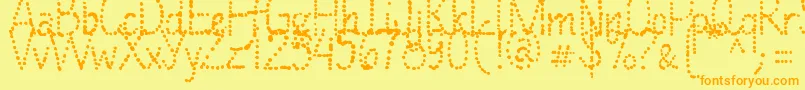 ManyALittleMakesAMickleMixVersion Font – Orange Fonts on Yellow Background