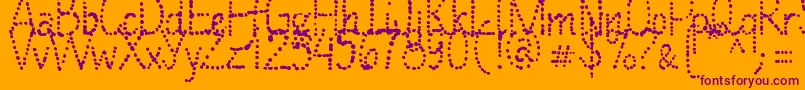 ManyALittleMakesAMickleMixVersion Font – Purple Fonts on Orange Background