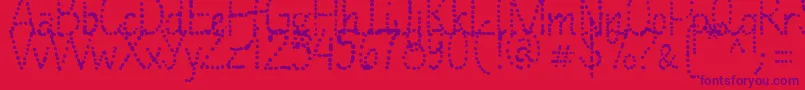 ManyALittleMakesAMickleMixVersion Font – Purple Fonts on Red Background