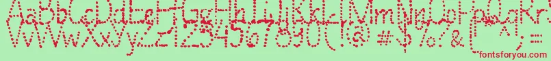 ManyALittleMakesAMickleMixVersion Font – Red Fonts on Green Background