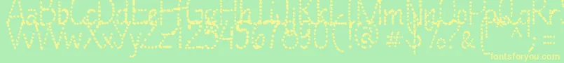 フォントManyALittleMakesAMickleMixVersion – 黄色の文字が緑の背景にあります