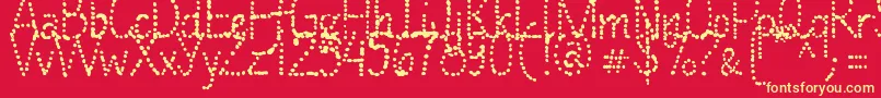 ManyALittleMakesAMickleMixVersion Font – Yellow Fonts on Red Background