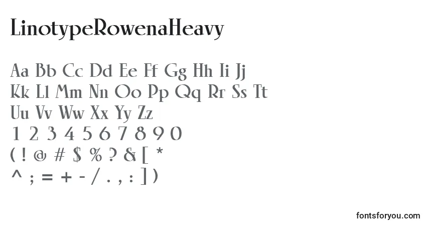 Czcionka LinotypeRowenaHeavy – alfabet, cyfry, specjalne znaki