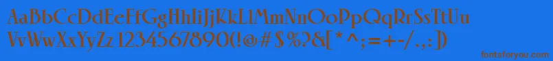 LinotypeRowenaHeavy Font – Brown Fonts on Blue Background