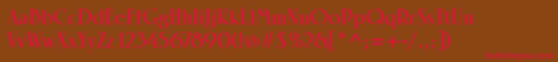 LinotypeRowenaHeavy-Schriftart – Rote Schriften auf braunem Hintergrund