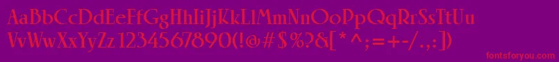 フォントLinotypeRowenaHeavy – 紫の背景に赤い文字
