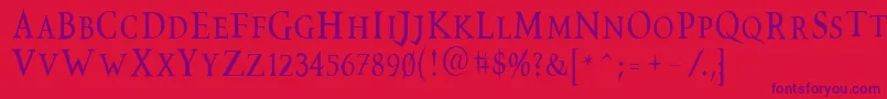 Vtcswitchbladeromancetall Font – Purple Fonts on Red Background