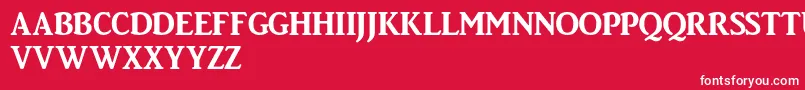 Czcionka Bigtownebold – białe czcionki na czerwonym tle