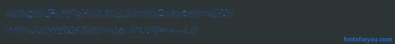 MeatloafOutline-Schriftart – Blaue Schriften auf schwarzem Hintergrund