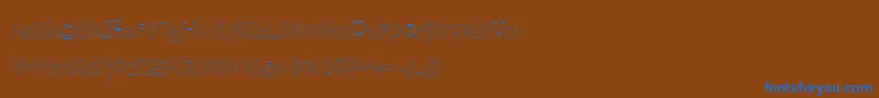 フォントMeatloafOutline – 茶色の背景に青い文字