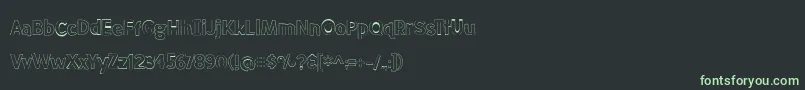 MeatloafOutline-fontti – vihreät fontit mustalla taustalla