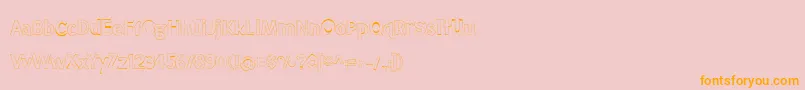 MeatloafOutline-Schriftart – Orangefarbene Schriften auf rosa Hintergrund