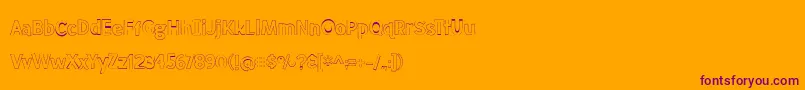 MeatloafOutline-Schriftart – Violette Schriften auf orangefarbenem Hintergrund