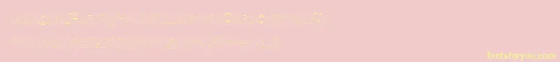 MeatloafOutline-Schriftart – Gelbe Schriften auf rosa Hintergrund