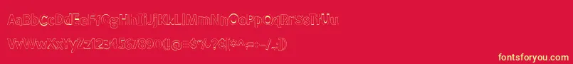 MeatloafOutline Font – Yellow Fonts on Red Background