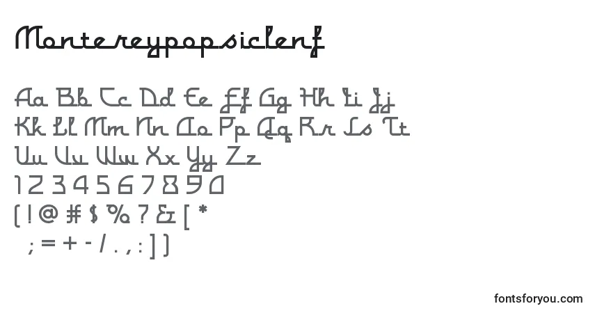 Шрифт Montereypopsiclenf – алфавит, цифры, специальные символы