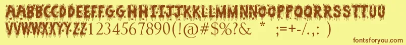 ZombieSlayer Font – Brown Fonts on Yellow Background