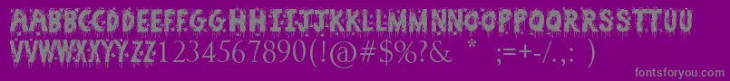 Weitere Informationen zur ZombieSlayer-Schriftart ZombieSlayer-Schriftart – Graue Schriften auf violettem Hintergrund
