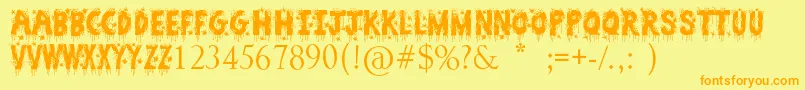 ZombieSlayer Font – Orange Fonts on Yellow Background