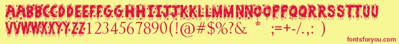 ZombieSlayer Font – Red Fonts on Yellow Background