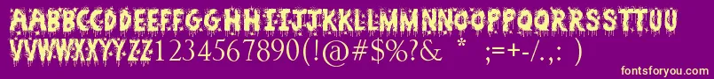 ZombieSlayer-Schriftart – Gelbe Schriften auf violettem Hintergrund