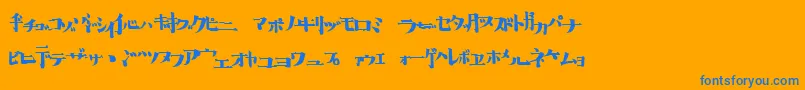 フォントHib – オレンジの背景に青い文字