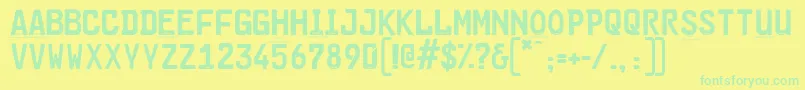 Cargoplaindemo Font – Green Fonts on Yellow Background