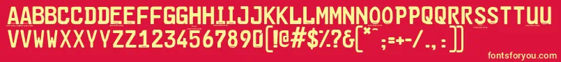 Cargoplaindemo Font – Yellow Fonts on Red Background