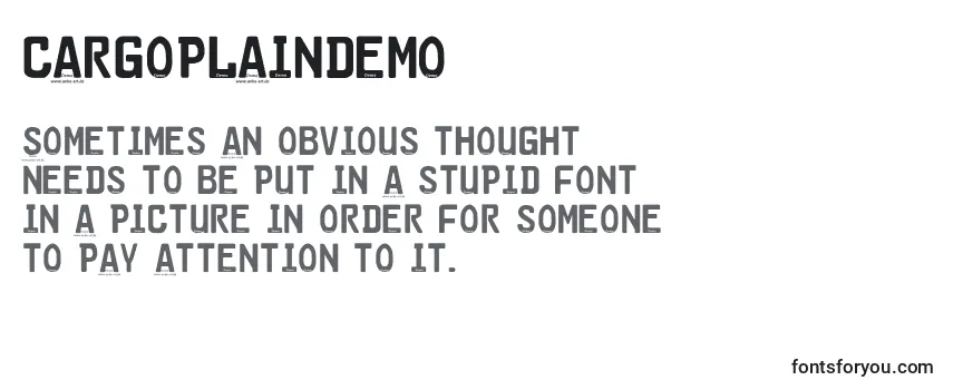 Review of the Cargoplaindemo Font