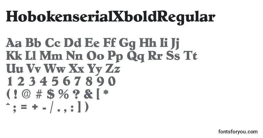 Fuente HobokenserialXboldRegular - alfabeto, números, caracteres especiales