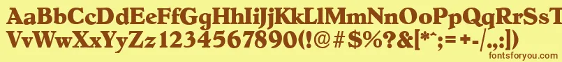 HobokenserialXboldRegular Font – Brown Fonts on Yellow Background