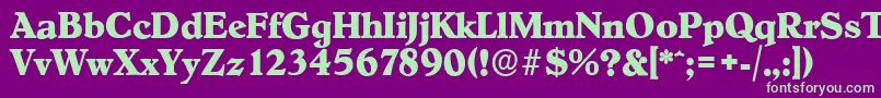 HobokenserialXboldRegular Font – Green Fonts on Purple Background