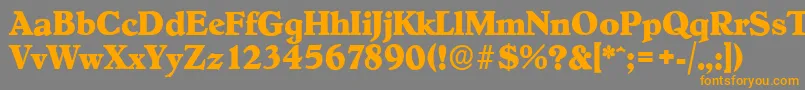 フォントHobokenserialXboldRegular – オレンジの文字は灰色の背景にあります。