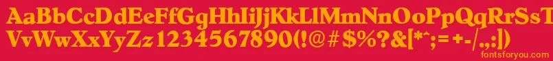 HobokenserialXboldRegular Font – Orange Fonts on Red Background